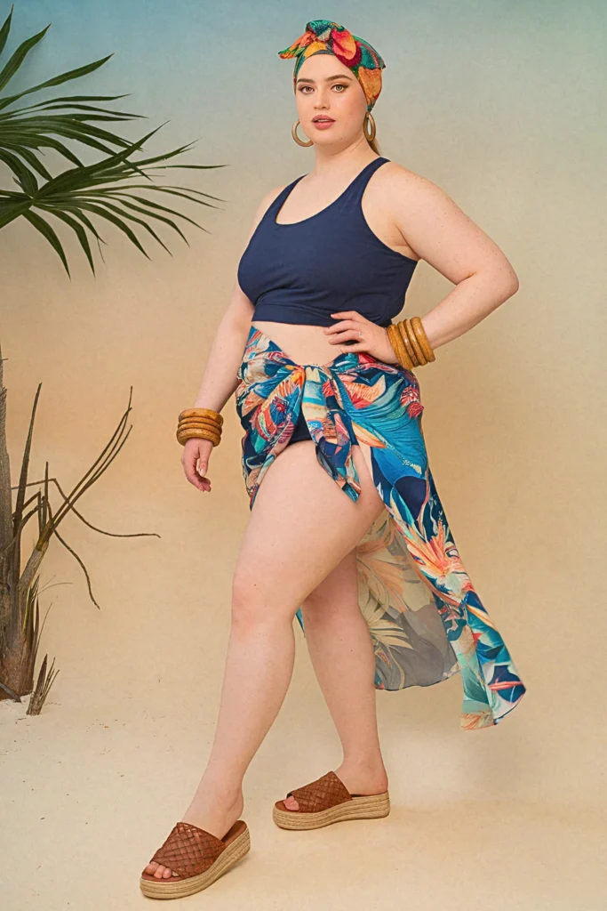 Plus Size Summer Sarong Pants Vacation Outfit