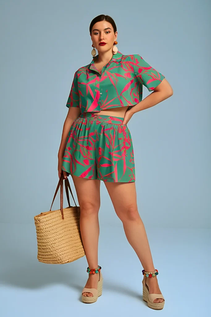 Spring Tropical Print Co-Ord Brunch Birthday Outfit