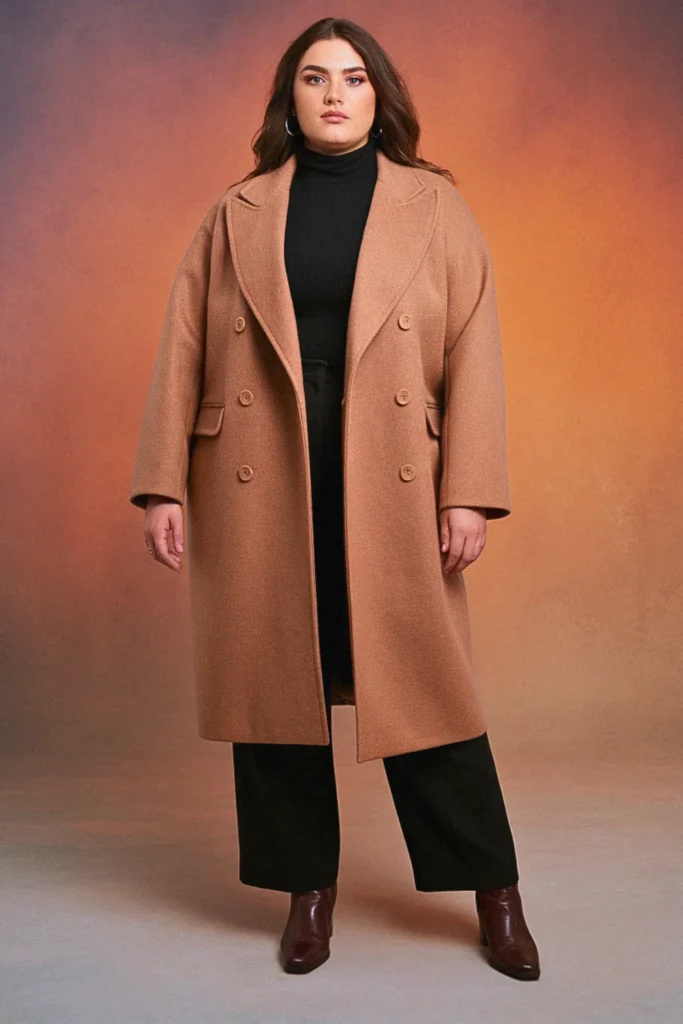 Plus Size Fall Statement Coat Birthday Outfit