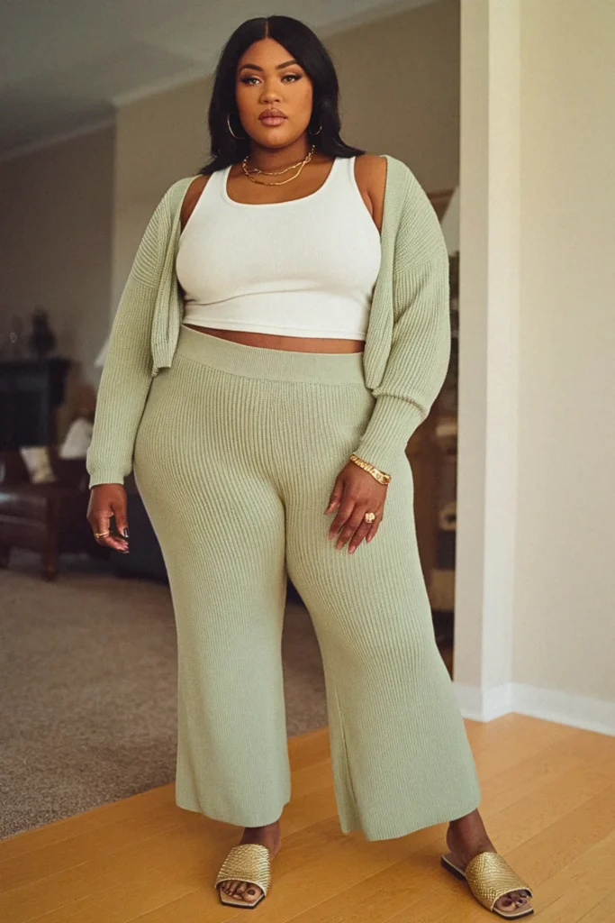 Plus Size Fall Knit Co-ord Matching Autumn Outfit