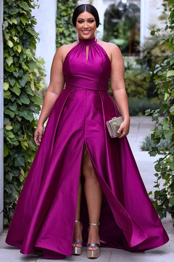 Halter Neck Maxi Dress + Platform Sandals Date Night Outfit