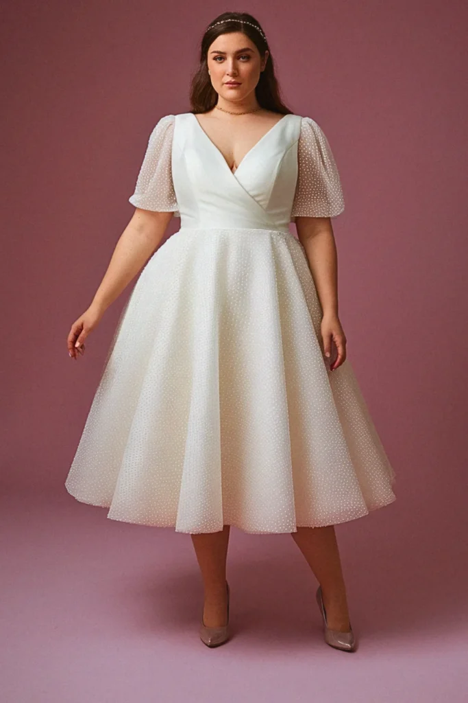 Plus Size Convertible Wrap-Style Wedding Dress