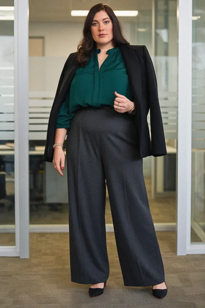 Plus Size Fall Wool Pants Classy Outfit