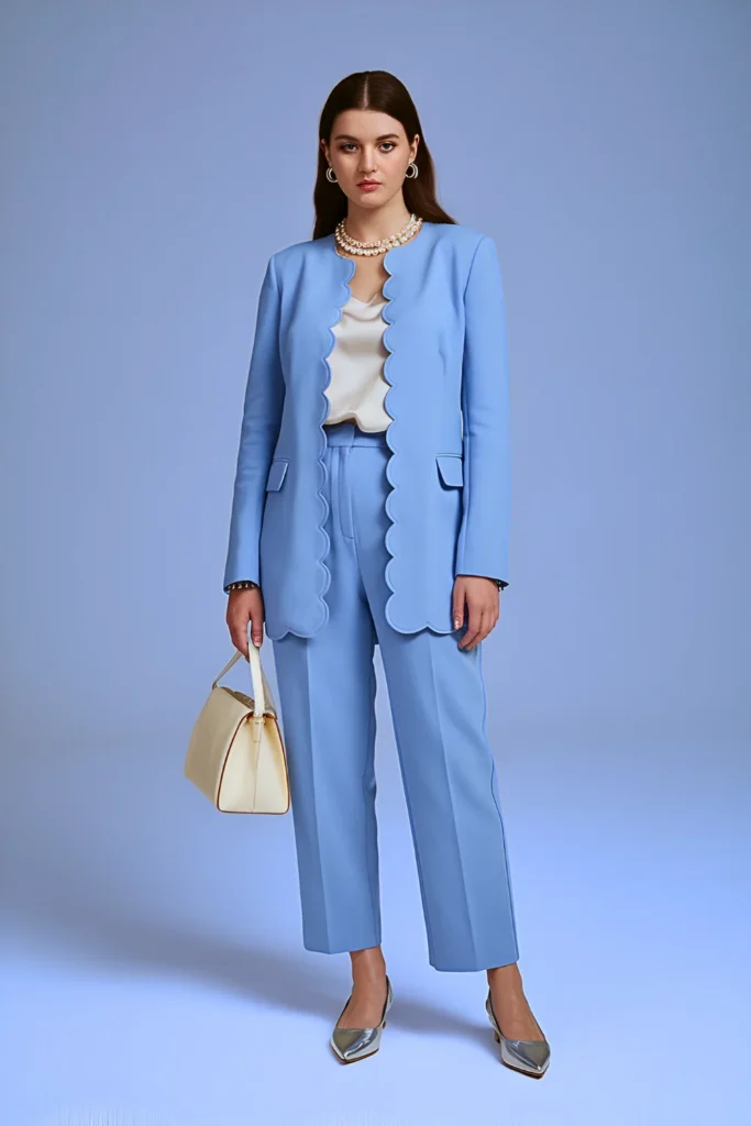 Spring Scalloped Edge Coordinate Office Outfit