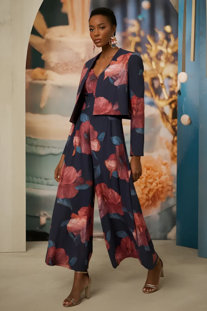 Winter Birthday Wide-leg Jumpsuit Outfit For Black Women