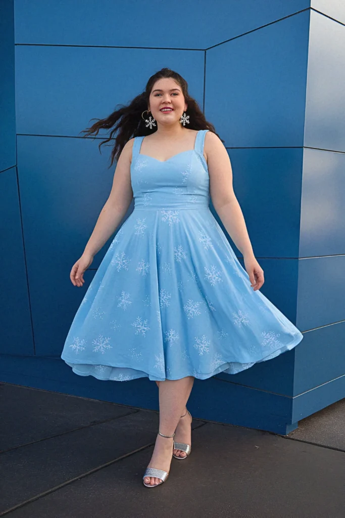 Plus Size Summer Frozen-Inspired Swing Dress Disney Outfit