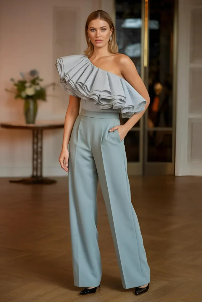 Classy New Years Eve Ruffled Top Outfit