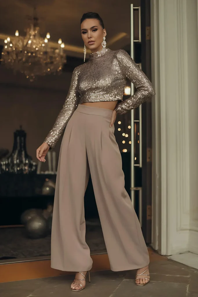 New Years Party Crop Top Outfit