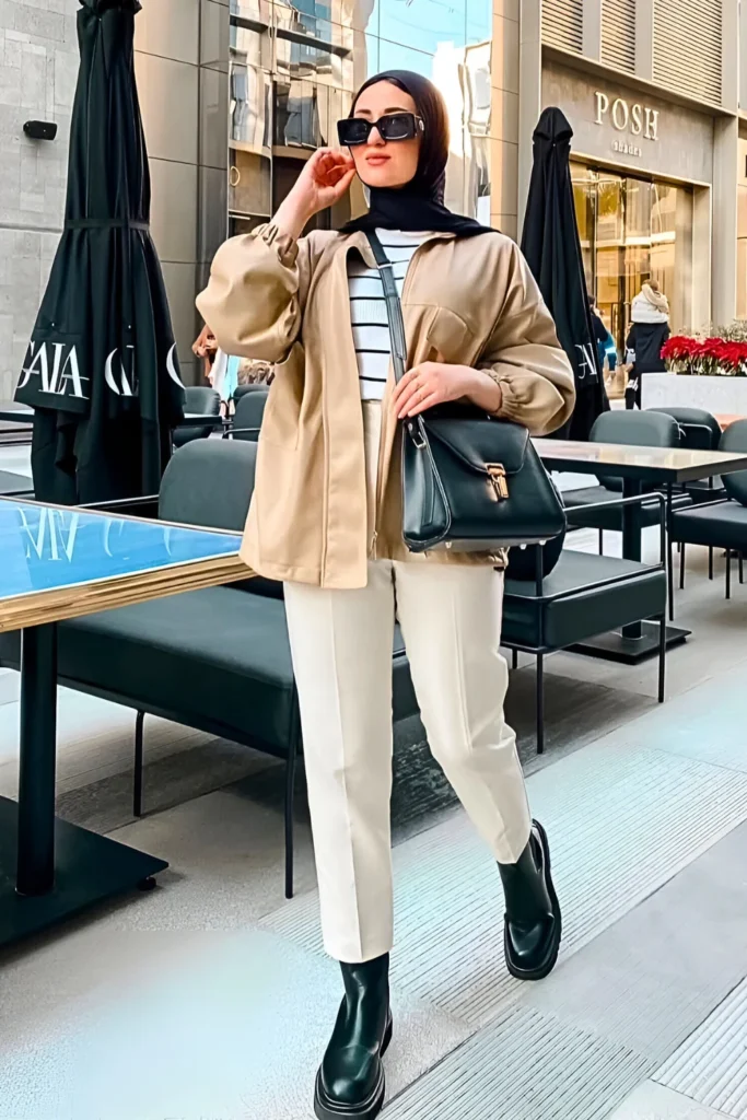 Modern Minimalist City Spring Hijab Outfit