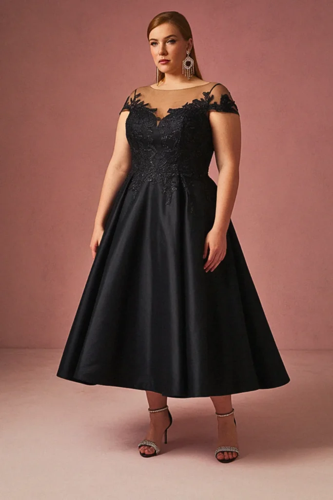 Plus Size Trumpet Silhouette Black Wedding Dress