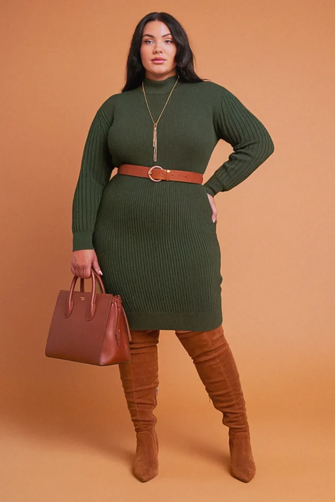 Plus Size Sweater Dress Fall Outfit