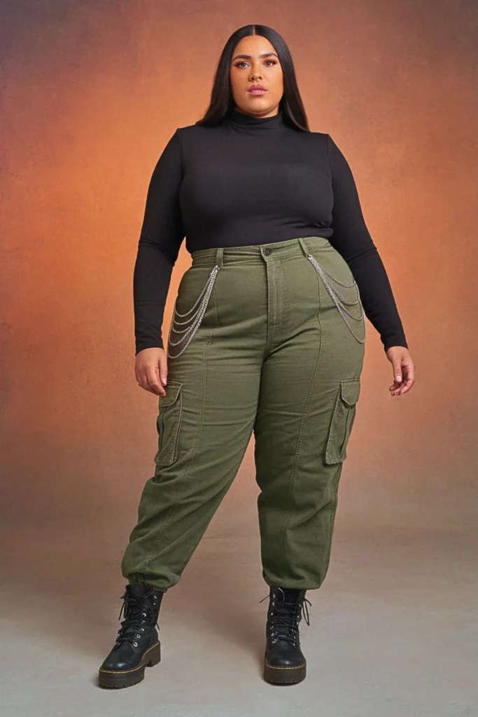 Plus Size Fall Cargo Pants Utility Birthday Outfit