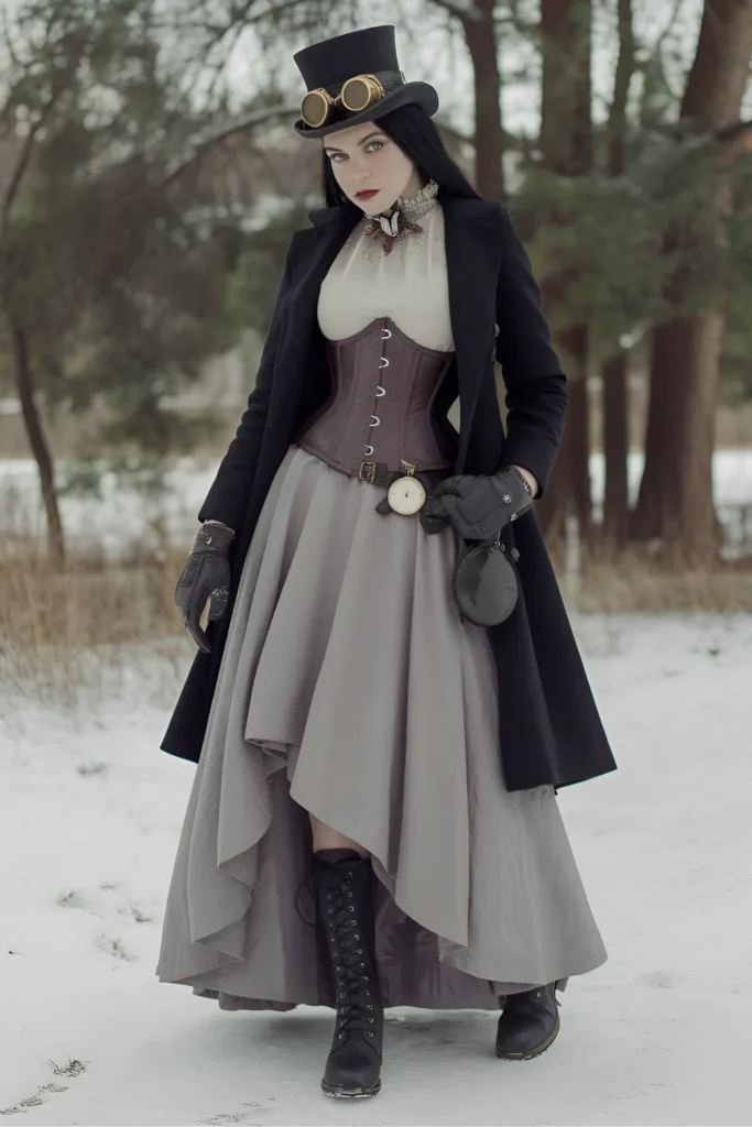 Steampunk Winter Goth Outfit