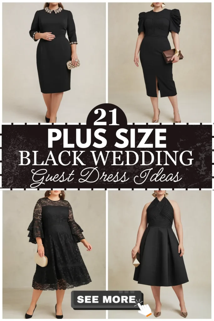 21 Plus Size Black Wedding Guest Dresses