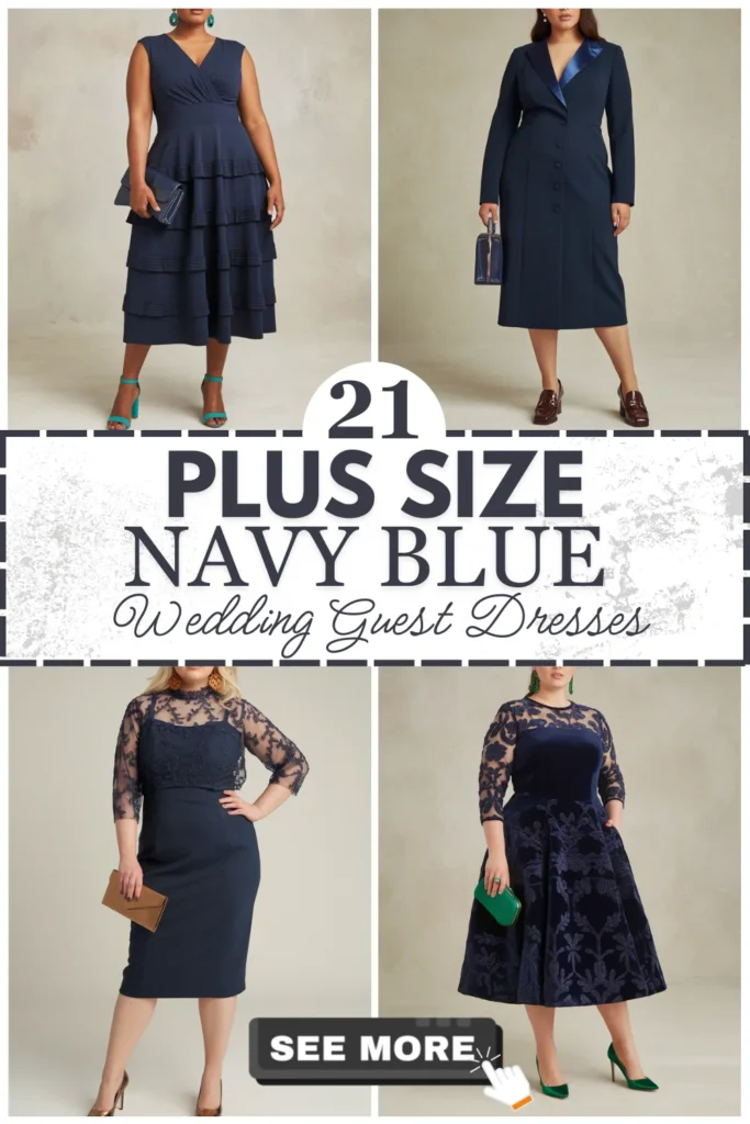 21 Plus Size Navy Blue Wedding Guest Dresses