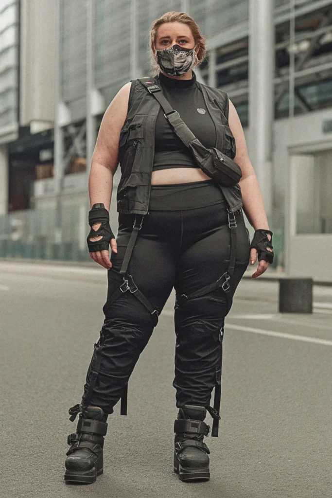 Plus Size Techwear Inspired Streetwear Outfit