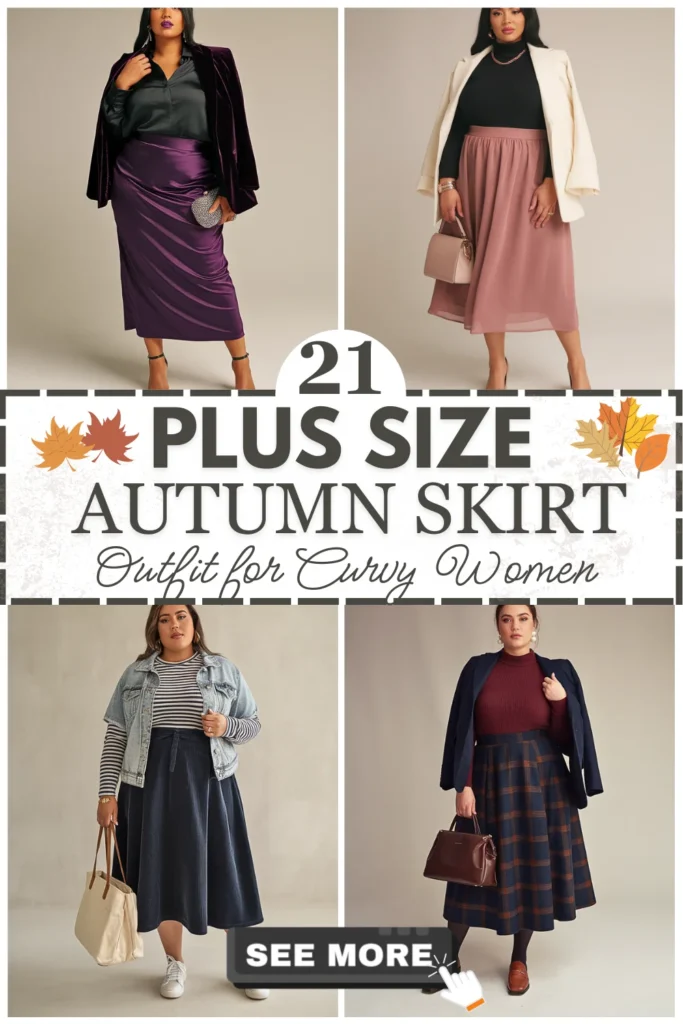 21 Plus Size Autumn Skirt Outfits