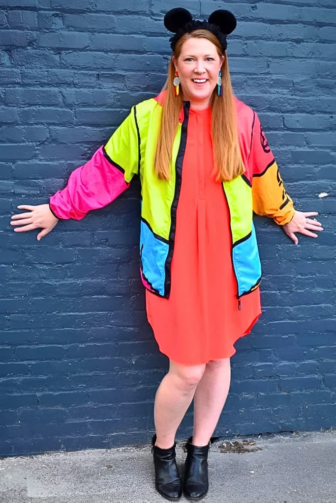 90s Disney Style Neon Color Block Look