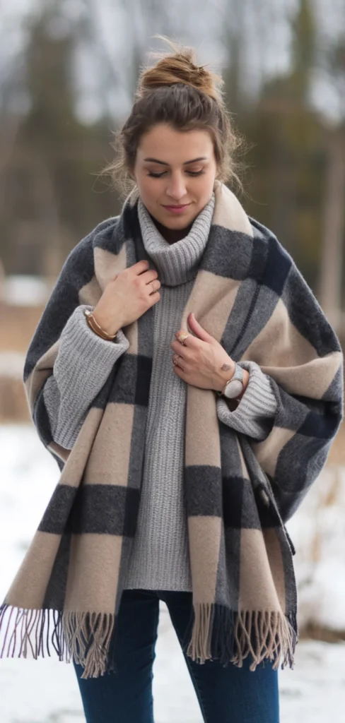 Winter Country Concert Blanket Scarf Outfit