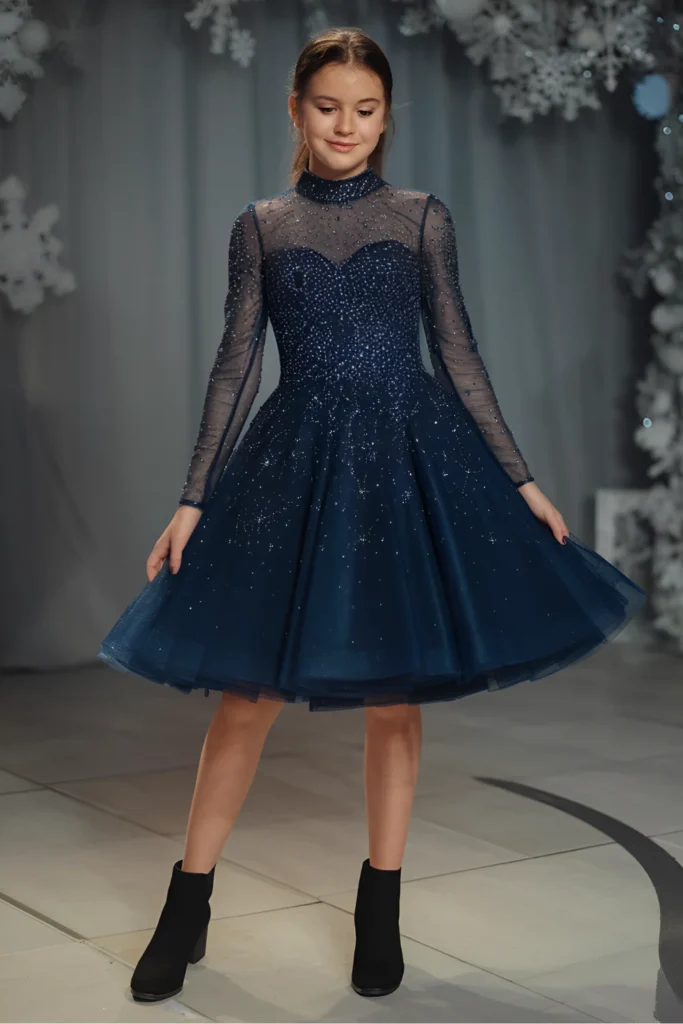 Middle School Winter Dance Midnight Blue Dress