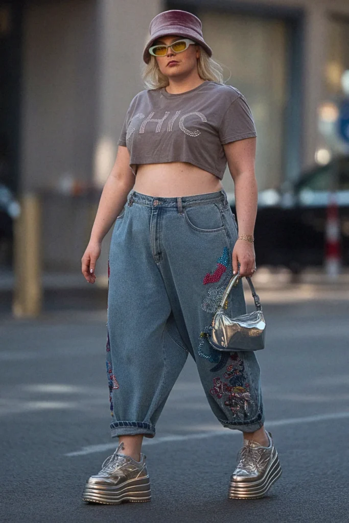 Plus Size Y2K Revival Streetwear Outfit
