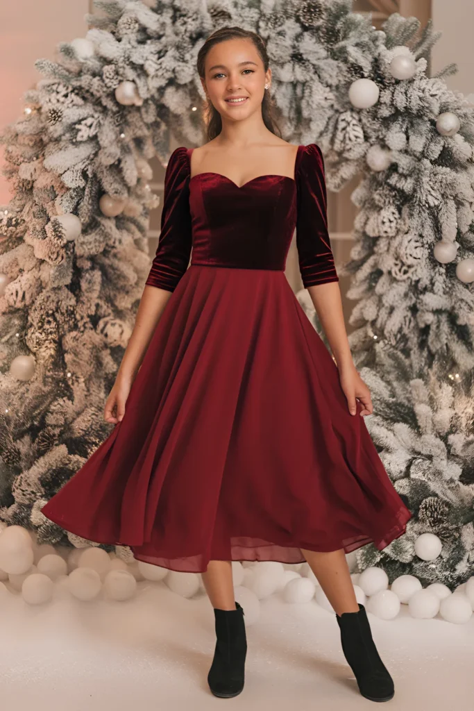 Middle School Winter Dance Crimson Dress