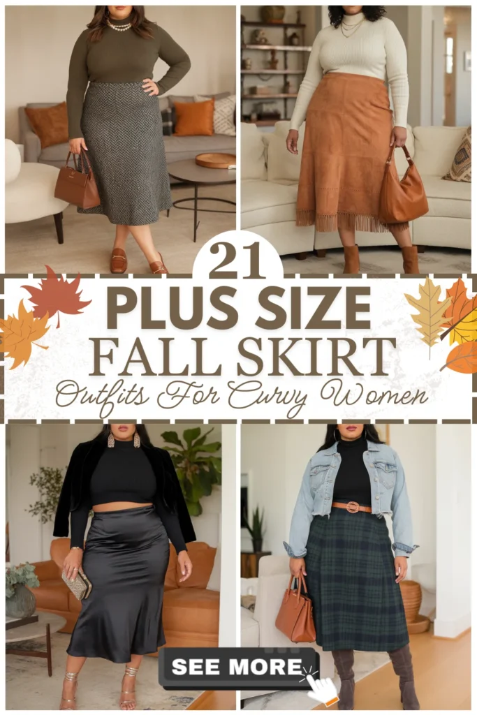 21 Plus Size Fall Skirt Outfits