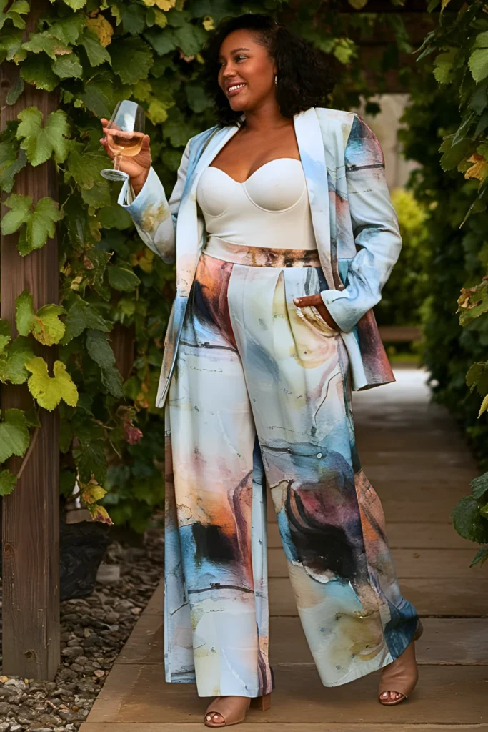 Plus Size Artistic Flair Spring Winery Outfit