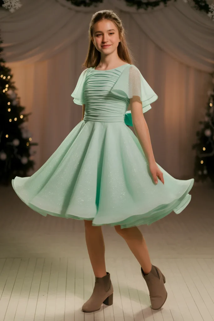 Middle School Winter Dance Mint Green Dress