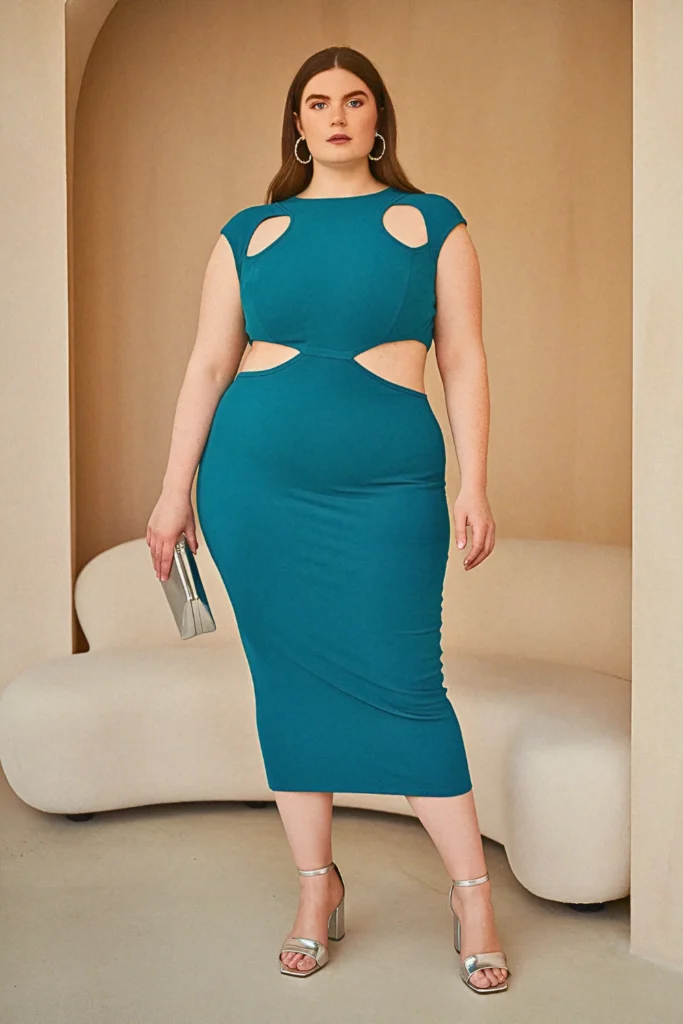 Plus Size Classy Sculptural Dress Summer Outfit