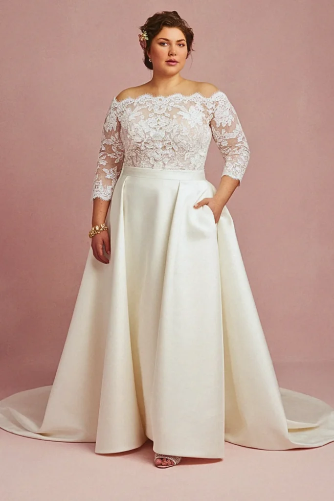 Plus Size Two-Piece Separates Wedding Dress