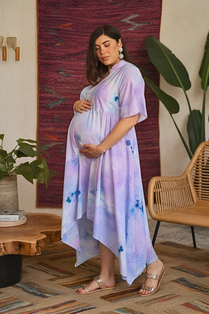 Plus Size Summer Handkerchief Hem Pregnancy Outfit
