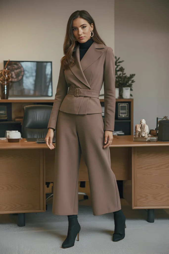 Winter Tailored Jumpsuit Business Casual Outfit