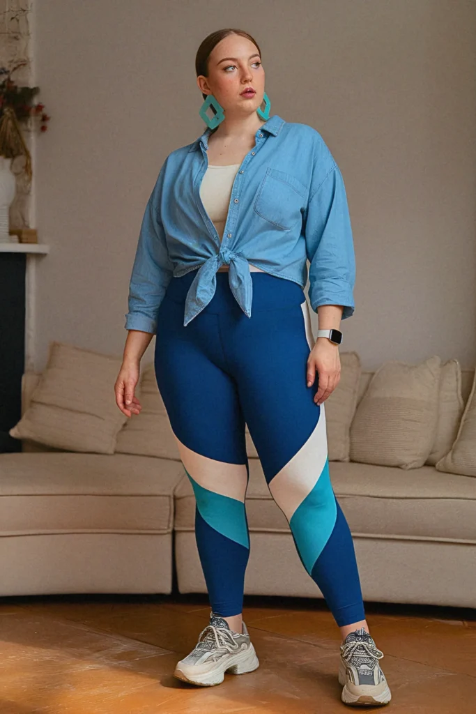 Plus Size Color-Block Performance Legging Outfit