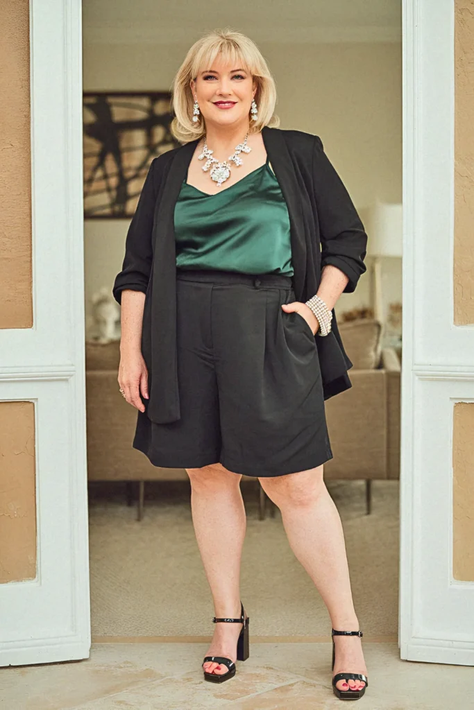 Plus Size Evening Shorts Summer Outfit