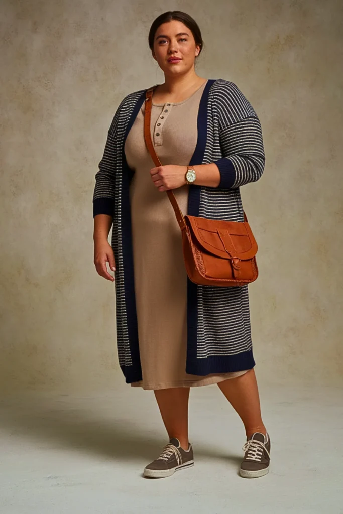 Plus Size Henley Dress Fall Outfit