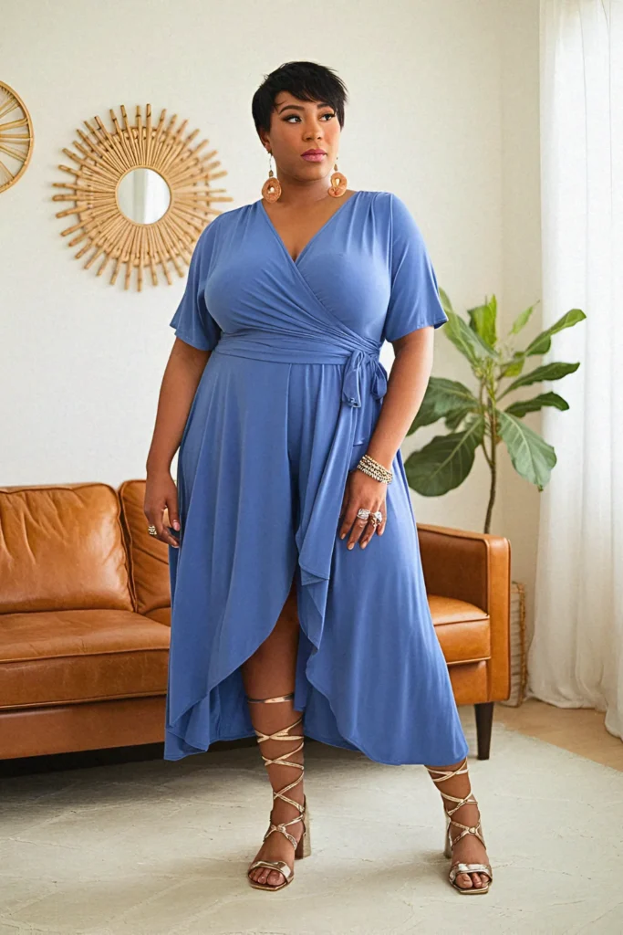Plus Size Summer Convertible Romper-Dress Mom Outfit