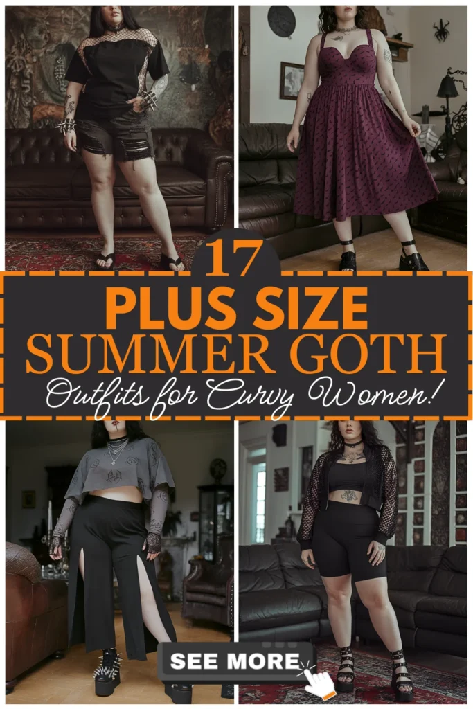 Plus Size Summer Goth Outfits For Curvy Women