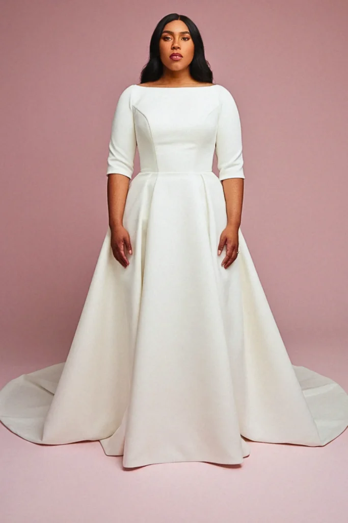 Plus Size Minimalist Column Wedding Dress