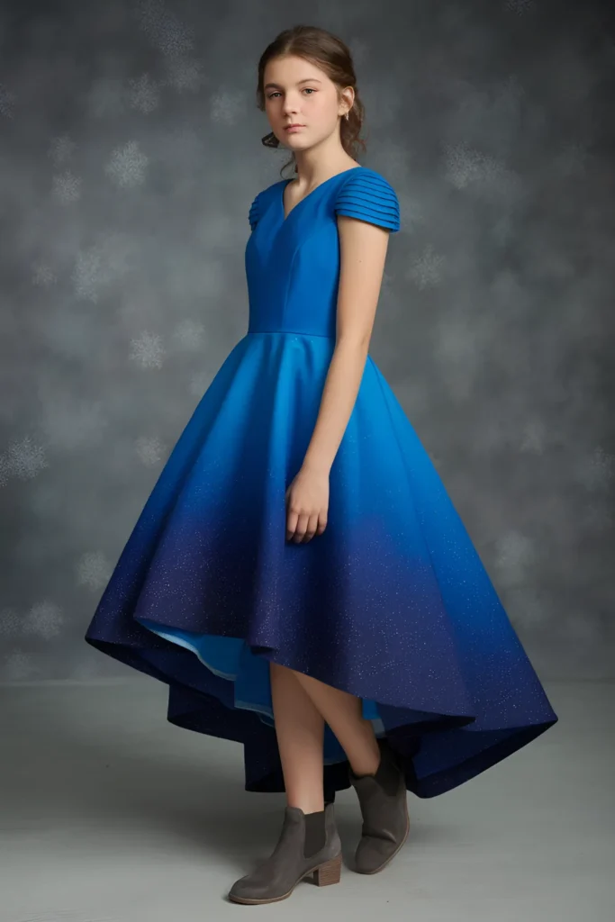 Middle School Winter Dance Ocean Blue Dress