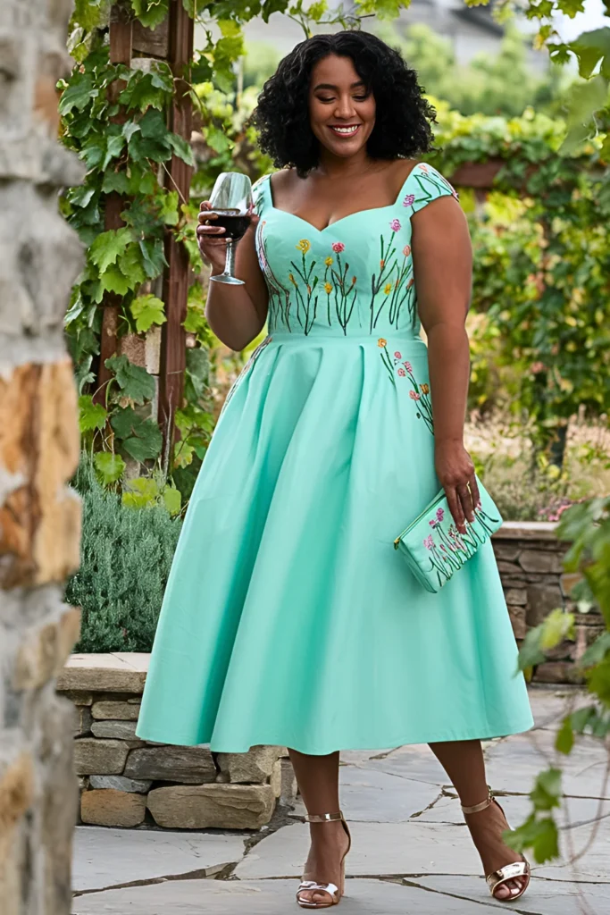 Plus Size Garden Soiree Spring Winery Outfit