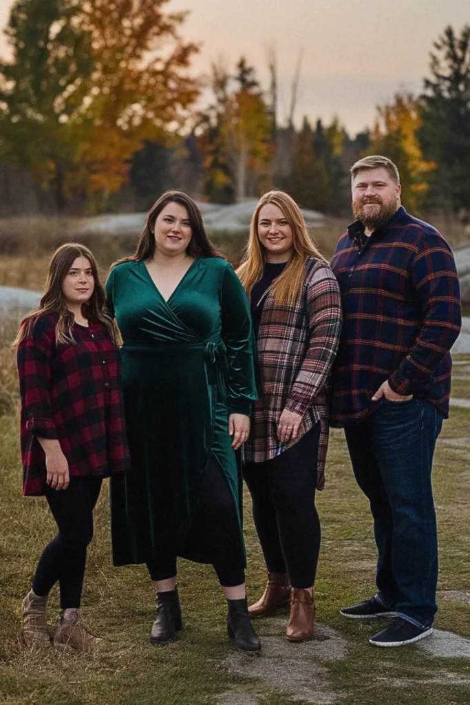 Plus Size Fall Plaid Tunic and Leggings Family Outfit