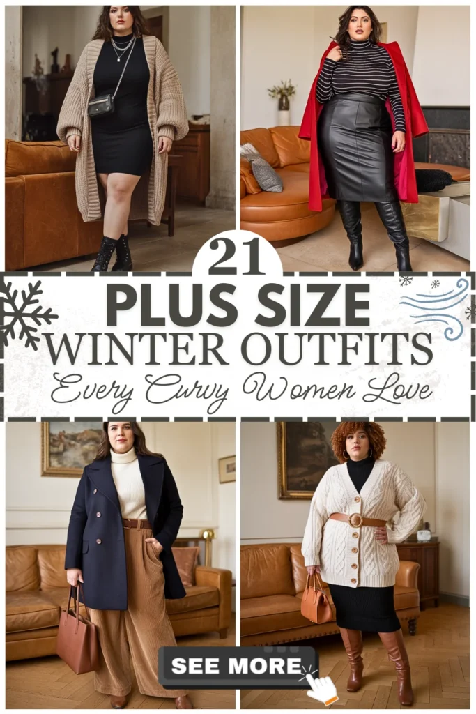 21 Plus Size Curvy Winter Outfits