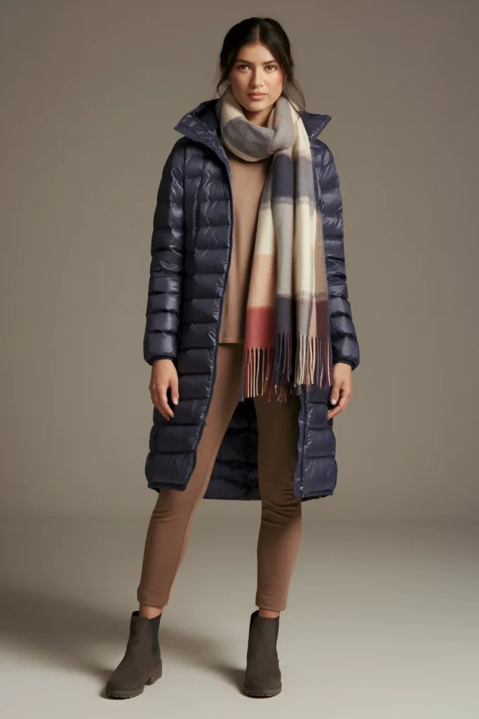 Winter packable down coat Outfit