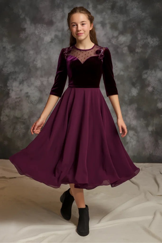 Middle School Winter Dance Rich Plum Dress