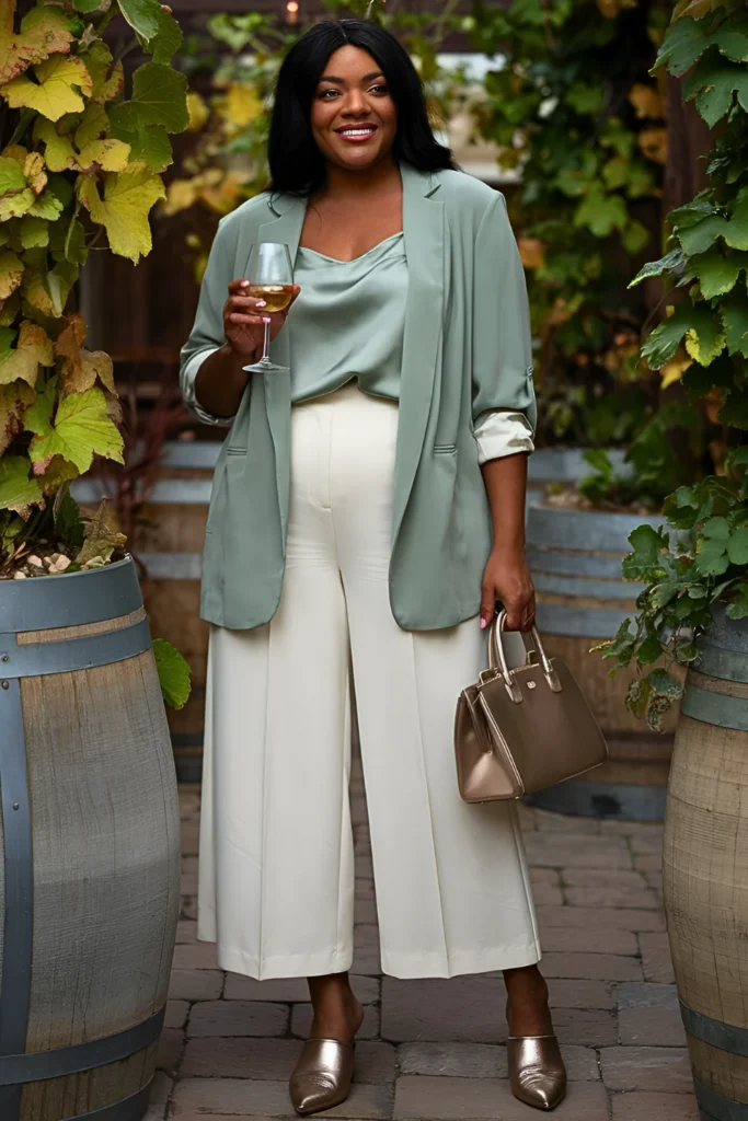 Plus Size Sophisticated Separates Spring Winery Outfit