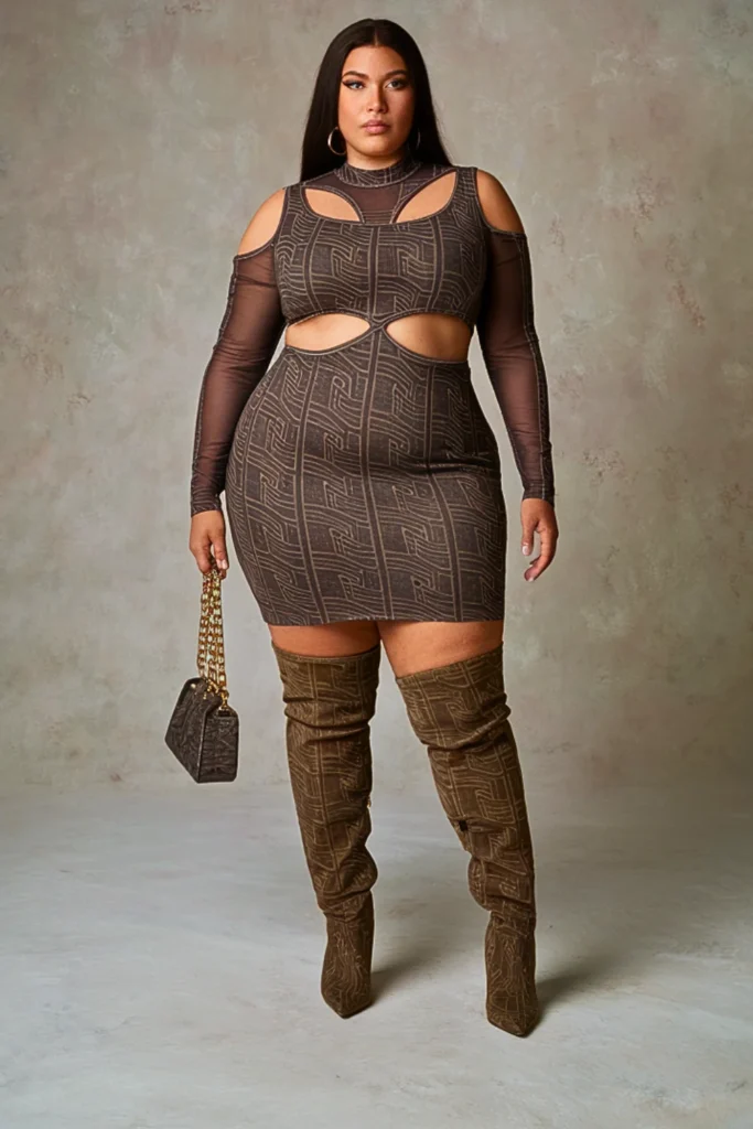 Plus Size Cutout Dress Fall Outfit