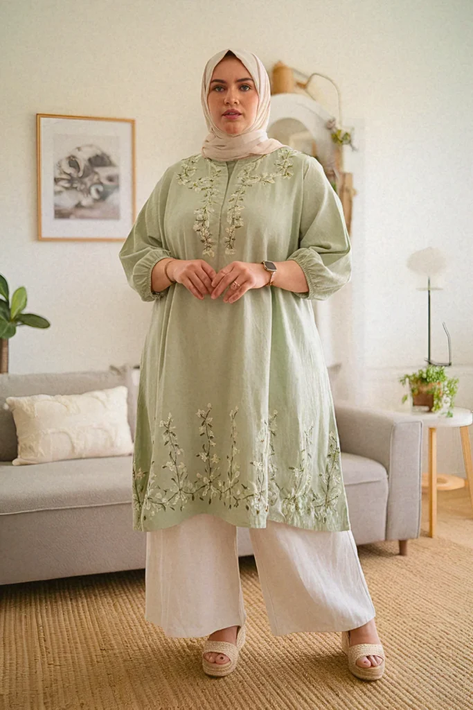 Garden Party Embroidered Tunic Hijabi Outfit