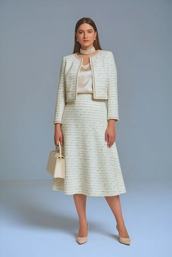 Spring Tweed Coordinate Office Outfit
