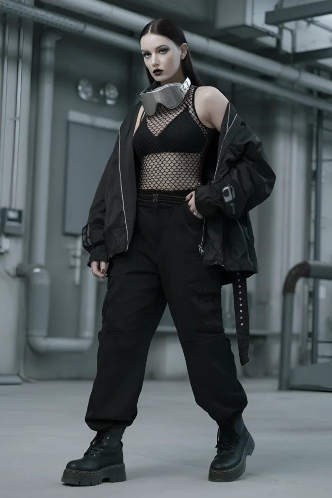 Winter Industrial Goth Outfit